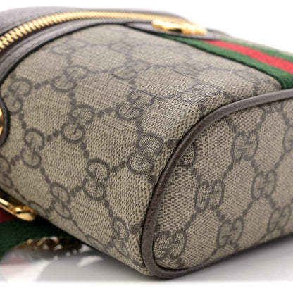 Gucci GG Supreme Monogram Textured Dollar Calfskin Web Ophidia Belt Bag 110 44 Beige Ebony New Acero 9 of 10