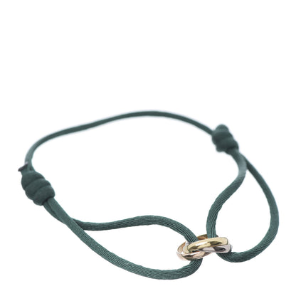 Cartier 18K Pink Yellow White Gold Trinity Adjustable Cord Bracelet Green 1 of 8