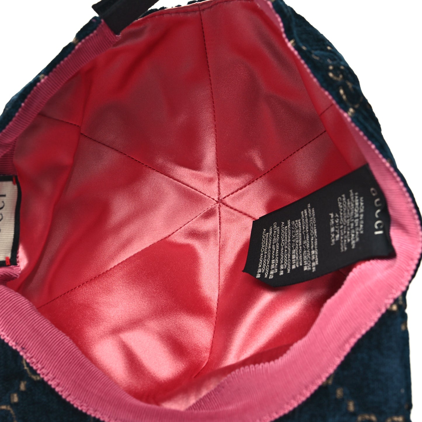 Velvet GG Monogram Baseball Hat L Blue