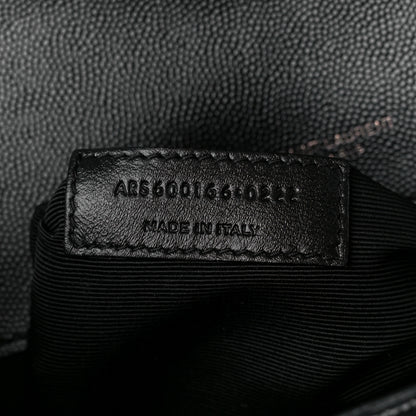 Saint Laurent Grain De Poudre Textured Mixed Matelasse Large Triquilt Monogram Monochrome Satchel Black 8 of 12