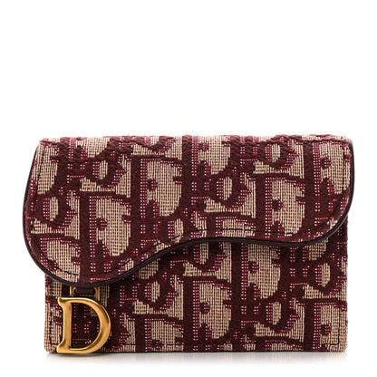 Christian Dior Oblique Saddle Card Holder Bordeaux 1 of 11