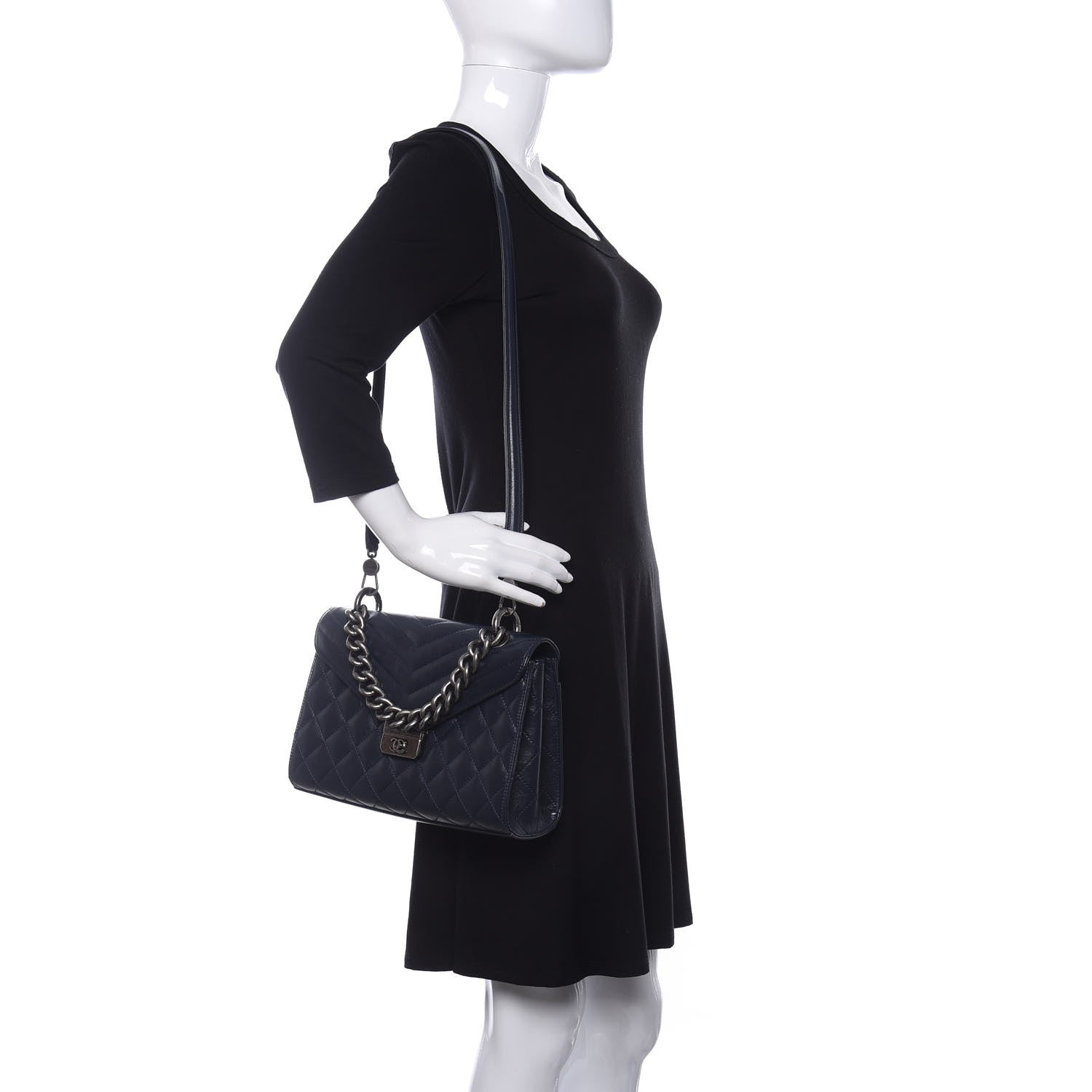 Chanel Calfskin Quilted Mad About Quilting Medium Flap Navy 2 of 10