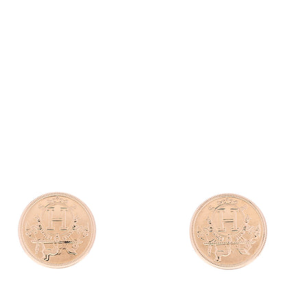 Hermes 18K Rose Gold TPM Ex-Libris Stud Earrings 1 of 5
