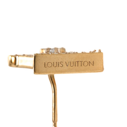 Louis Vuitton Metal Crystal LV Iconic Earrings Gold 4 of 6
