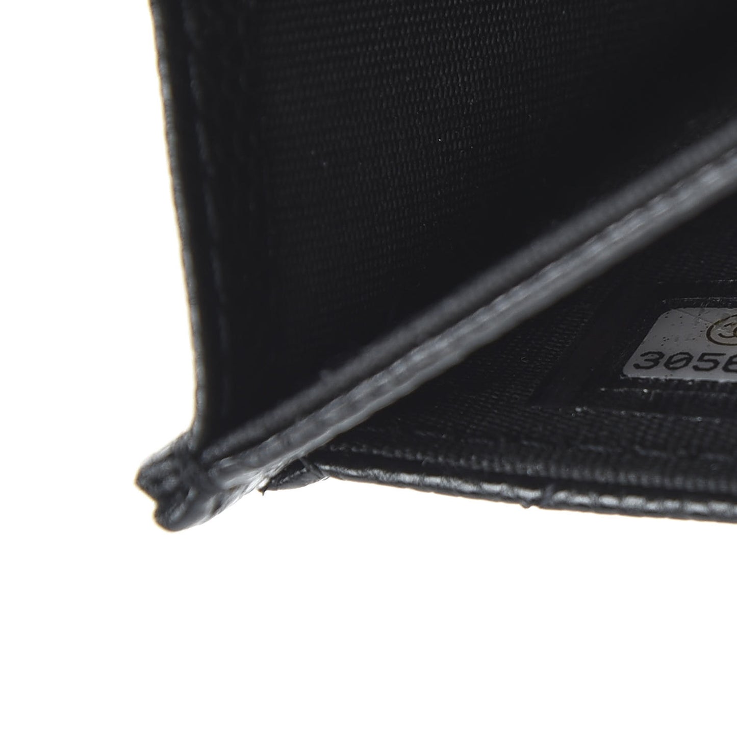 Caviar Quilted My Everything Flap Card Holder Black