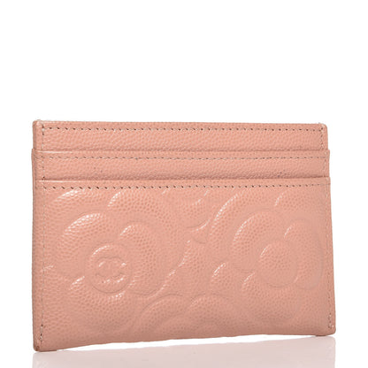 Chanel Caviar Camellia Embossed Card Holder Pink 3 of 8