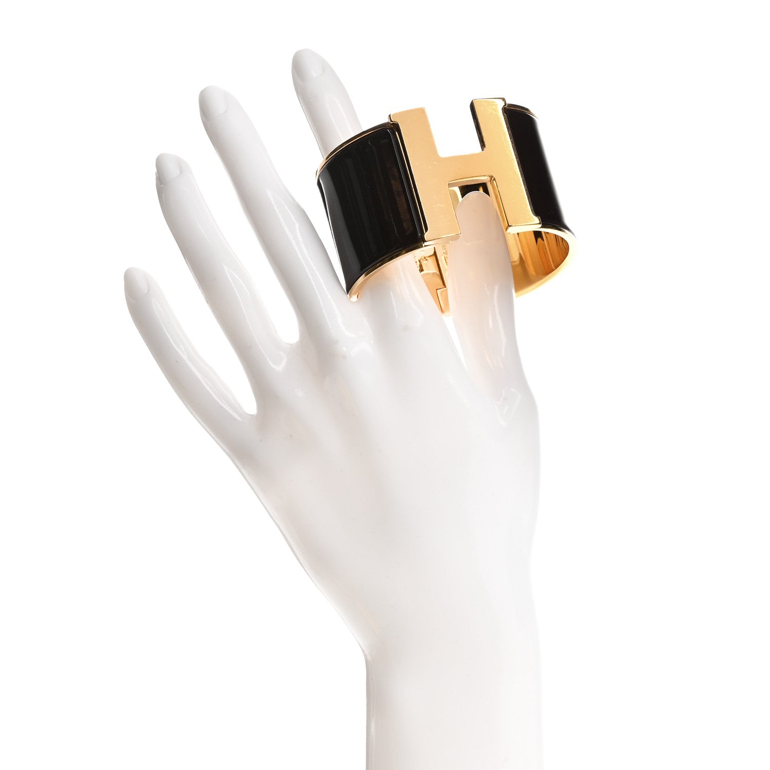 Hermes Enamel Extra Wide Clic Clac H Bracelet GM Dark Brown 2 of 4