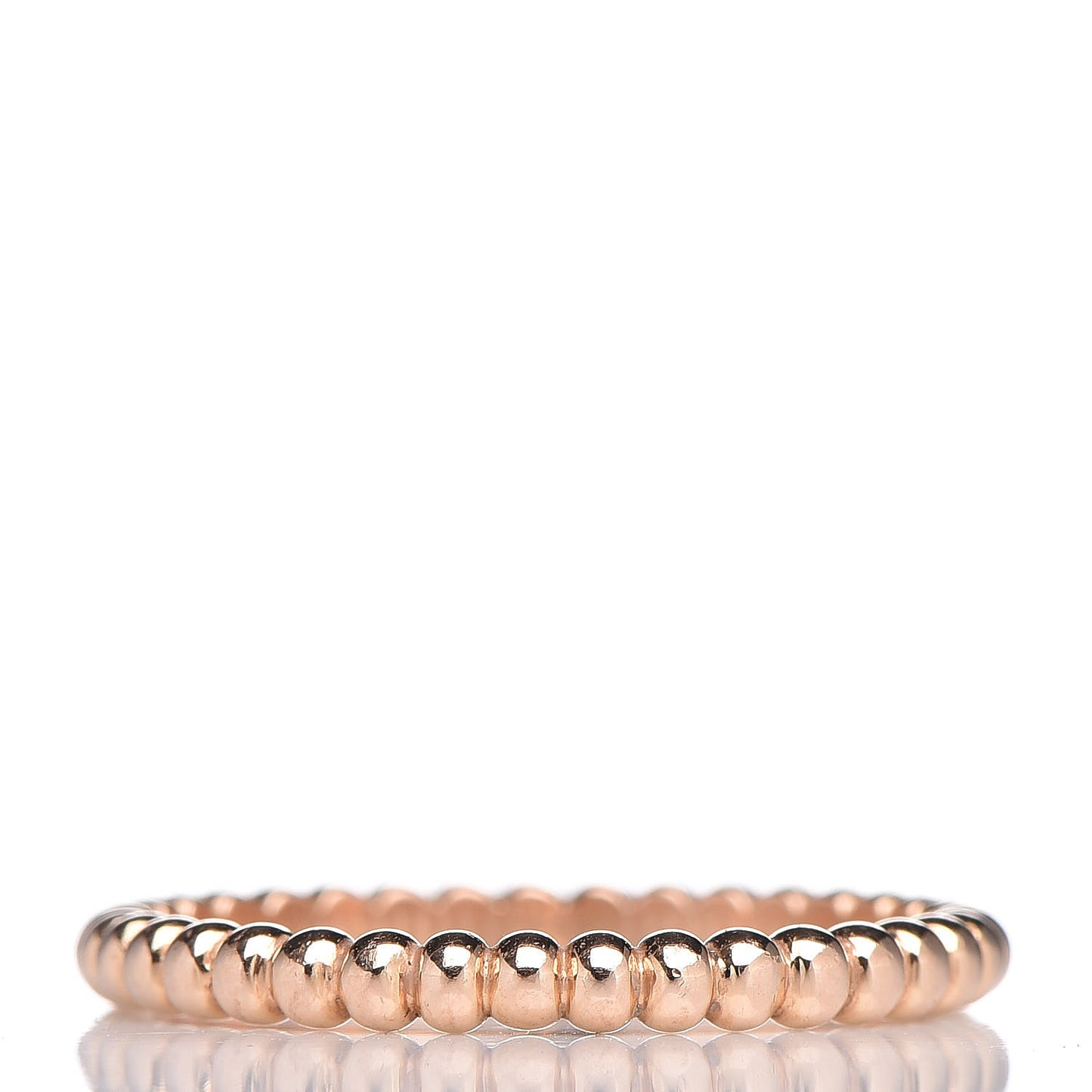 18K Rose Gold Small Perlée Pearls of Gold Ring 53 6.5