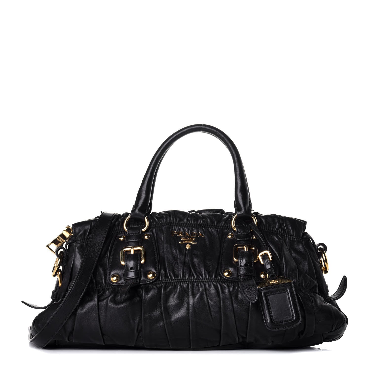 Prada Nappa Gaufre Shopping Satchel Black 1 of 10