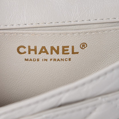 Chanel Aged Calfskin Quilted 2.55 Reissue Chain Waist Bag White 6 of 10