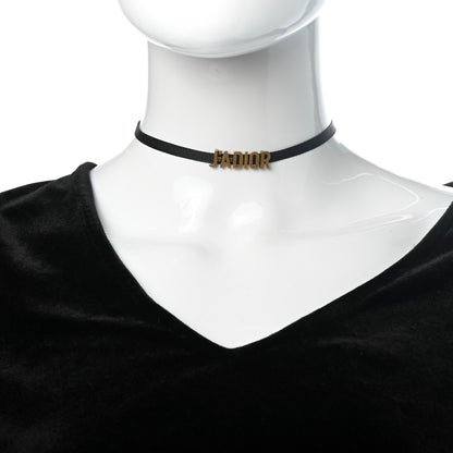 Christian Dior Grosgrain Ribbon J'Adior Logo Choker Necklace Black 2 of 4