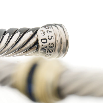 David Yurman Sterling Silver 14K Yellow Gold Blue Sapphire 5mm Cable Classics Two Station Bracelet 3 of 3