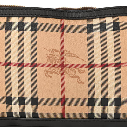 Burberry Haymarket Check Small Peyton Crossbody Clutch Bag Chocolate 8 of 17