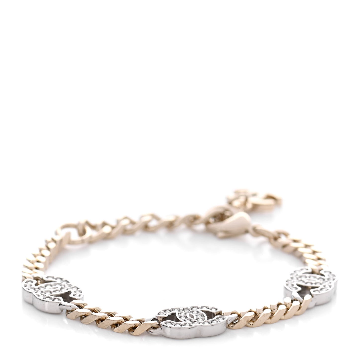 Crystal CC Chain Bracelet Gold Silver