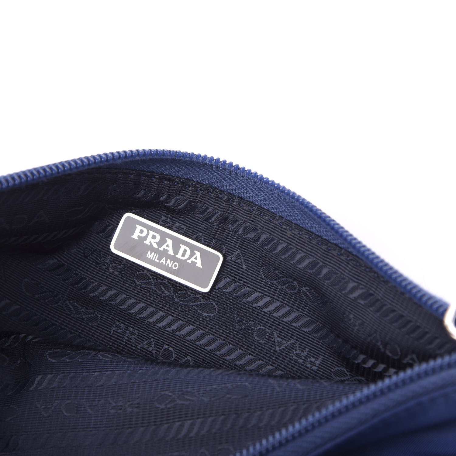 Prada Tessuto Nylon Saffiano Wristlet Bluette 8 of 8