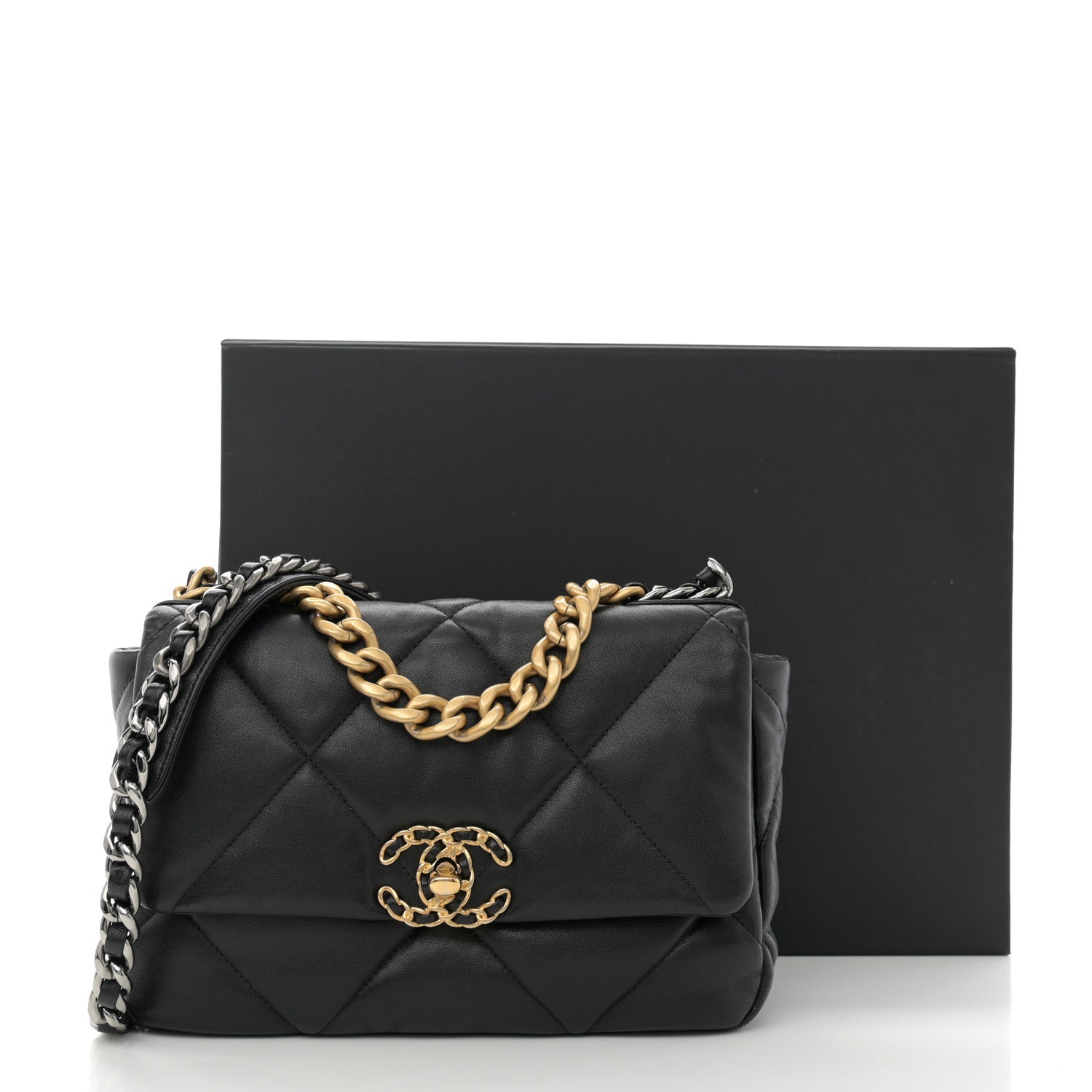 Chanel Lambskin Quilted Medium Chanel 19 Flap Black 11 of 11