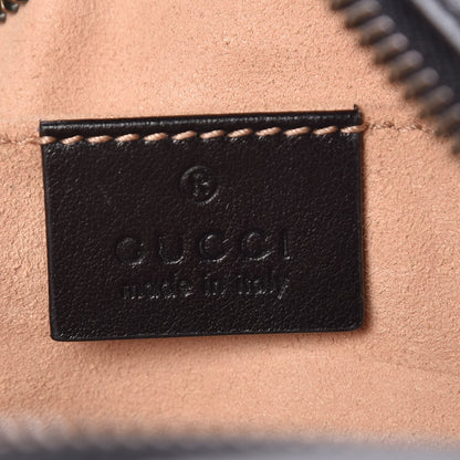 Gucci Calfskin Matelasse Mini GG Marmont Chain Shoulder Bag Black 8 of 9