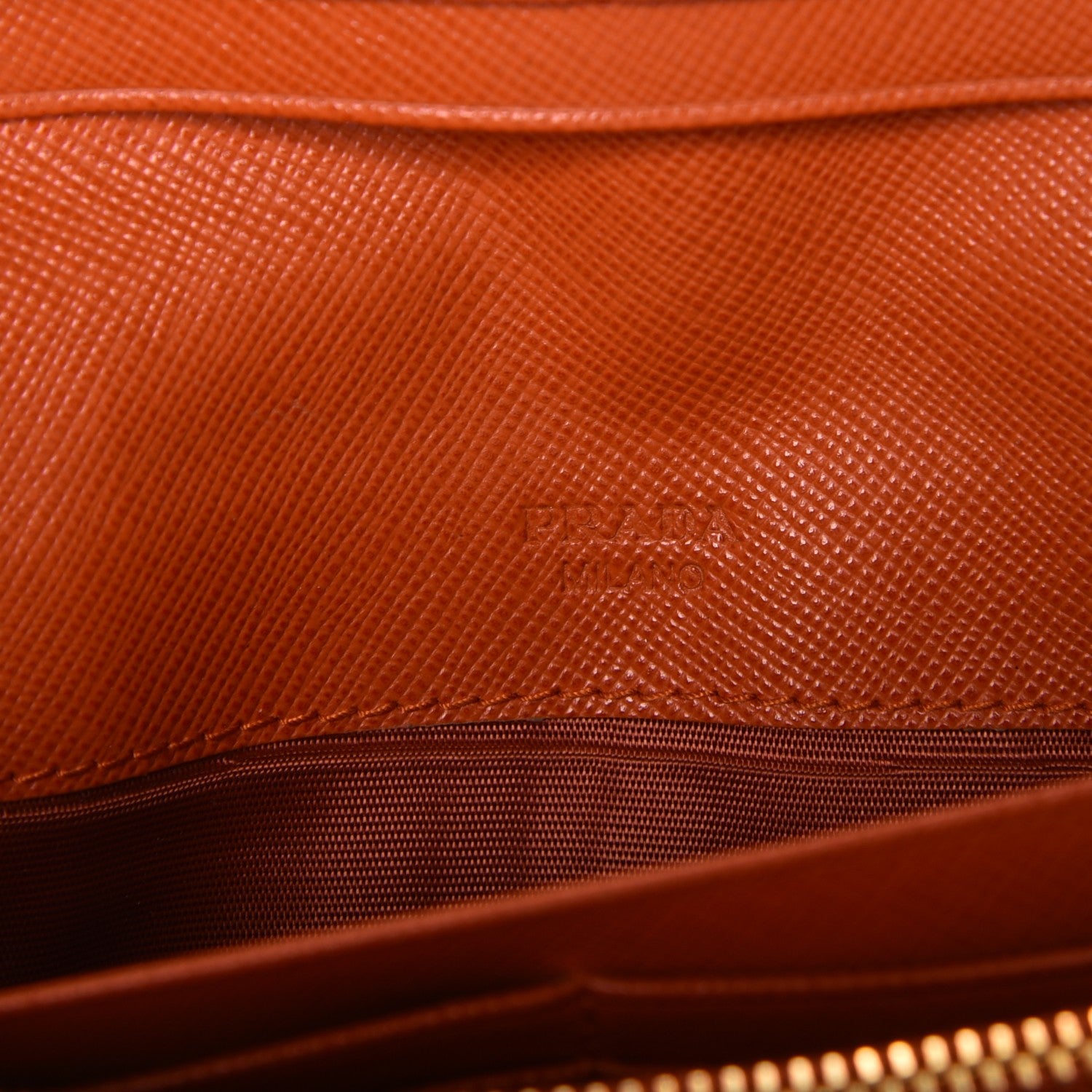 Prada Saffiano Metal Continental Flap Wallet Papaya 10 of 13