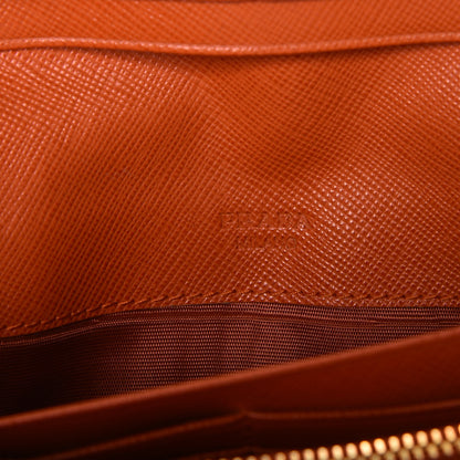 Prada Saffiano Metal Continental Flap Wallet Papaya 10 of 13