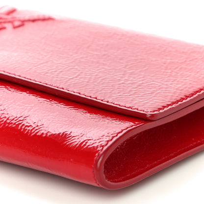 Saint Laurent Textured Patent Small Belle De Jour Clutch Red 9 of 9