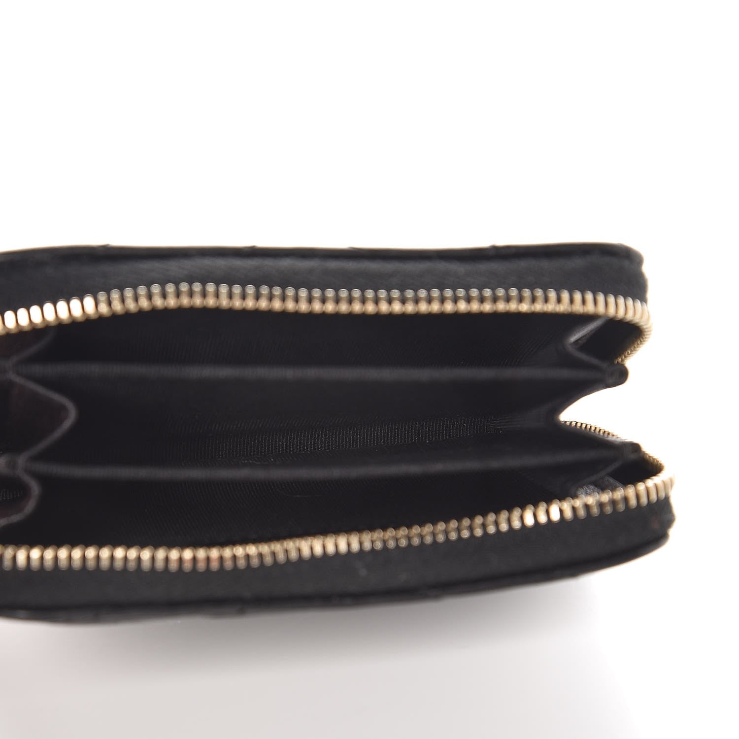 Chanel Calfskin Chevron Quilted Zip Around Coin Purse Black 5 of 8