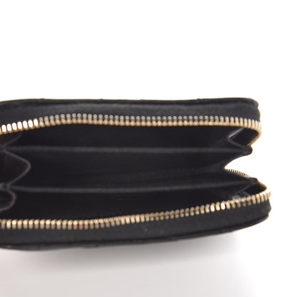 Chanel Calfskin Chevron Quilted Zip Around Coin Purse Black 5 of 8