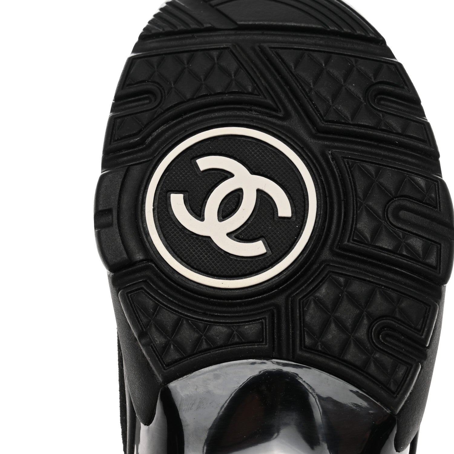 Chanel Velour Tweed CC Sneakers 35.5 Black Gold 7 of 9