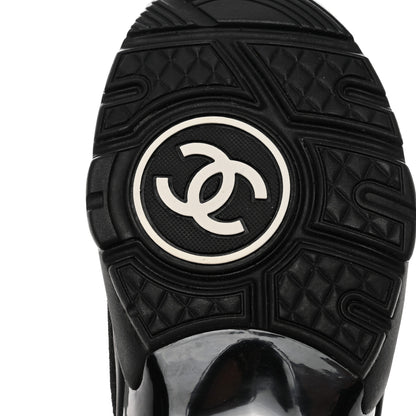 Chanel Velour Tweed CC Sneakers 35.5 Black Gold 7 of 9