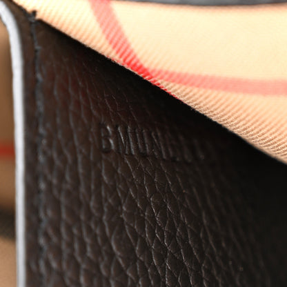 Burberry Coated Canvas Calfskin Vintage Check Medium Note Crossbody Bag Black 7 of 13