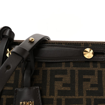 Fendi Vitello Grace Jacquard FF Mini By The Way Boston Bag Tobacco Moro Ebano 8 of 10