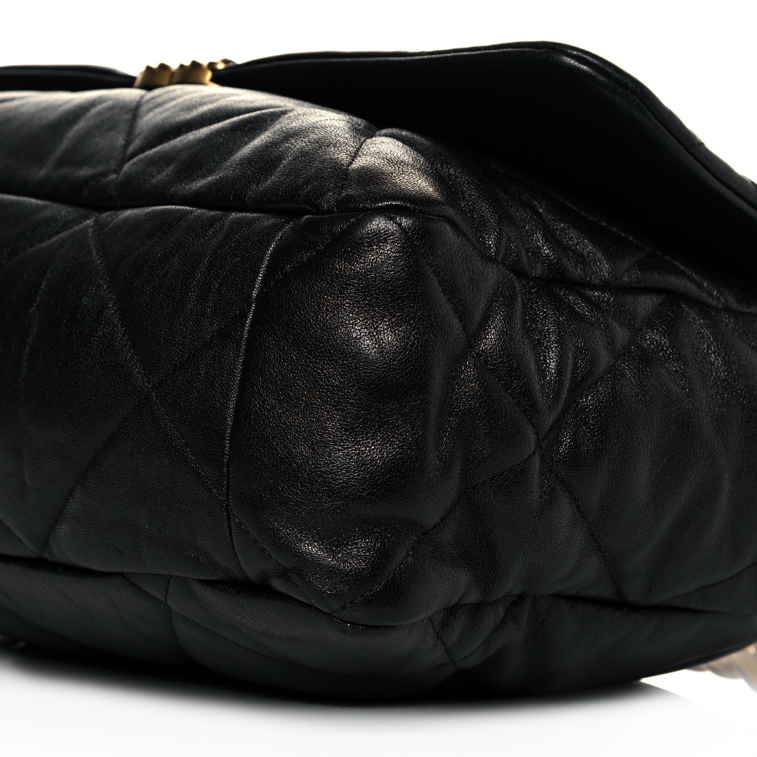 Chanel Shiny Goatskin Quilted Maxi Chanel 19 Flap Black 9 of 13