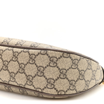 Gucci GG Supreme Monogram Textured Dollar Calfskin Web Small Ophidia GG Handbag Beige Ebony New Acero 10 of 11