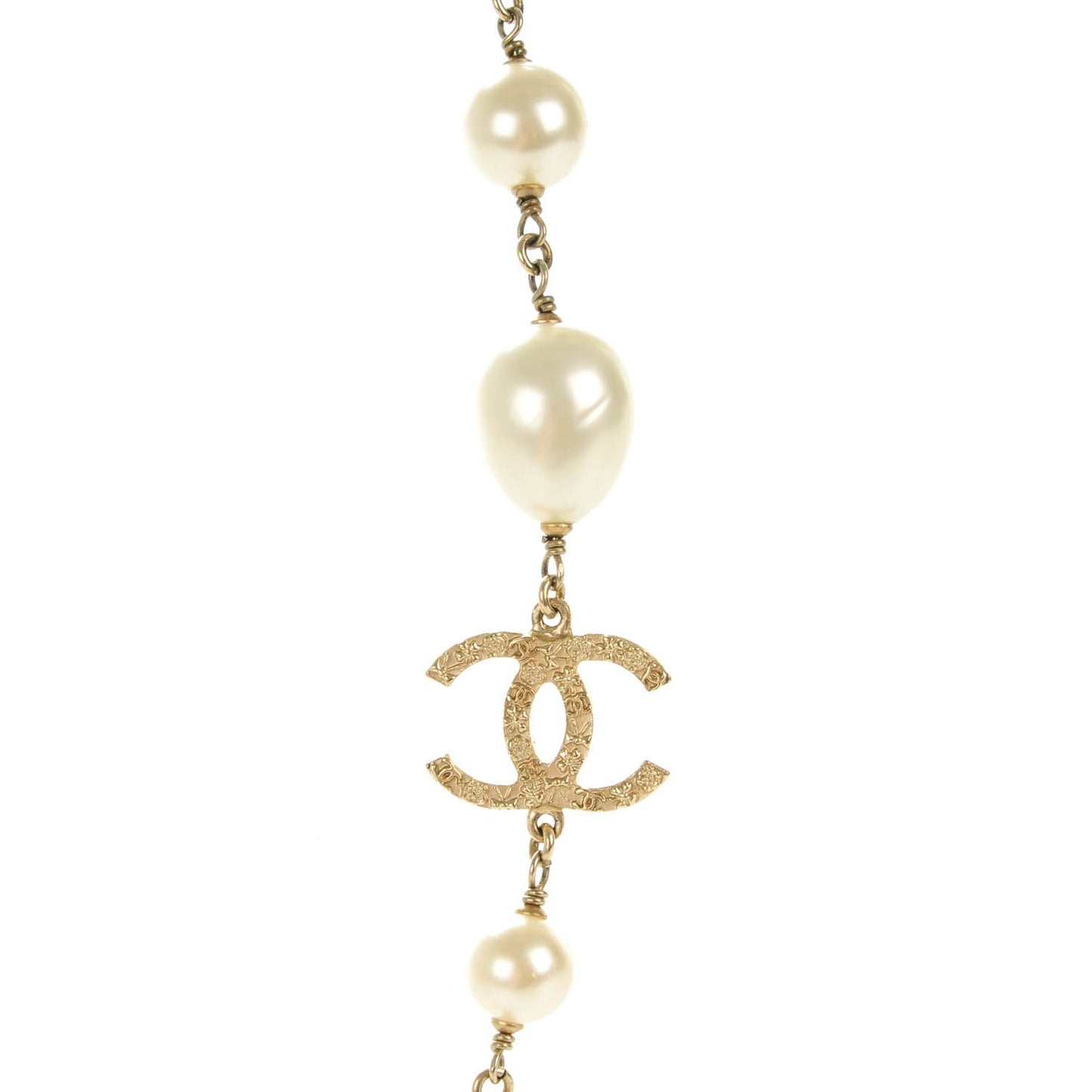 Irregular Pearl CC Short Necklace Gold