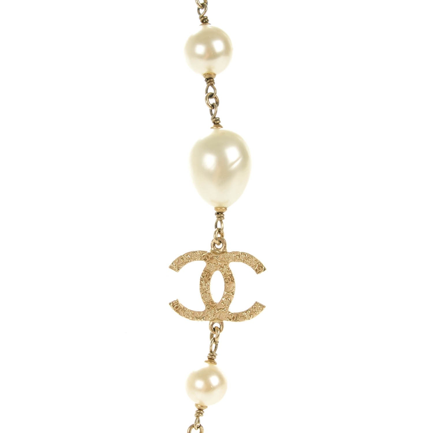 Chanel Irregular Pearl CC Short Necklace Gold 3 of 5