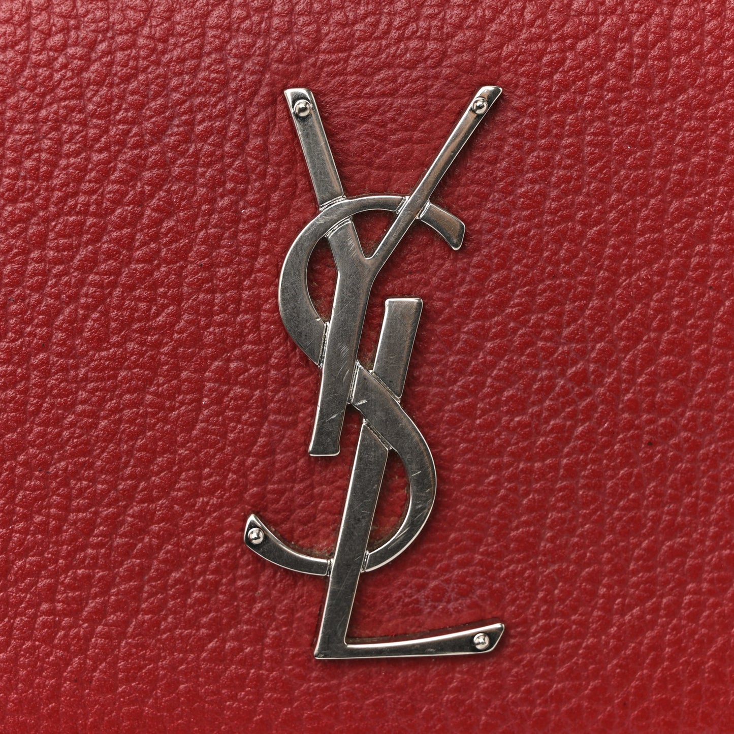 Grained Calfskin Medium Monogram Sunset Satchel Red