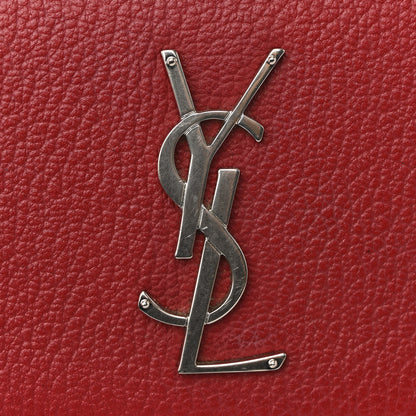 Saint Laurent Grained Calfskin Medium Monogram Sunset Satchel Red 12 of 17