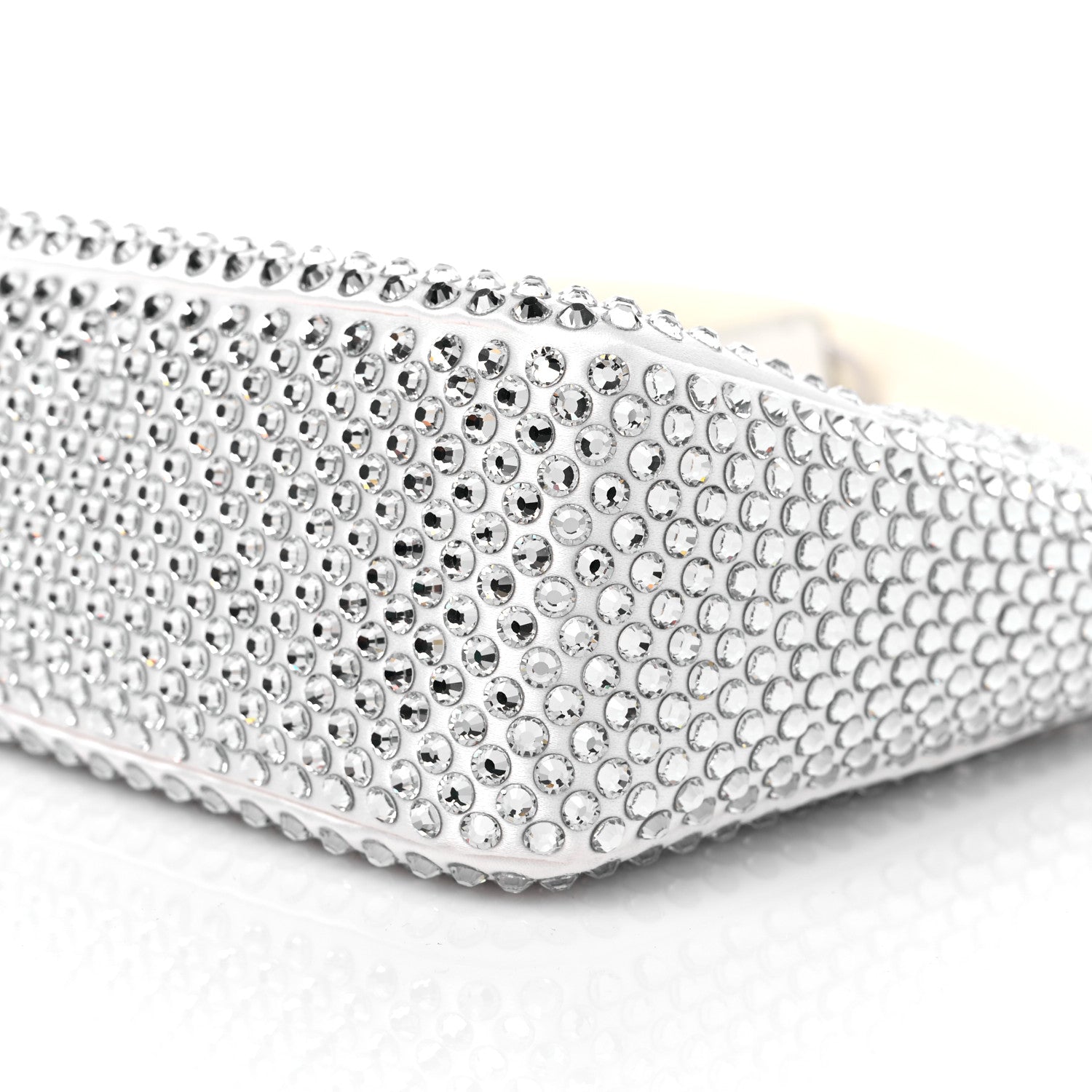 Prada Satin Crystal Mini Re-Edition 2000 Bag White 8 of 9