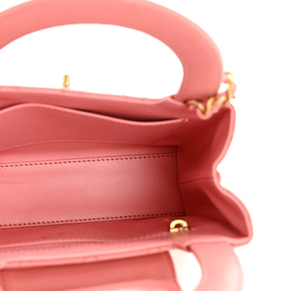 Chanel Shiny Aged Calfskin Quilted Nano Kelly Shopper Coral Pink 5 of 10