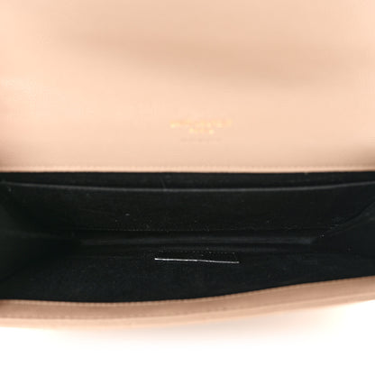 Saint Laurent Grain De Poudre Textured Mixed Matelasse Triquilt Monogram Clutch Dark Beige 5 of 10