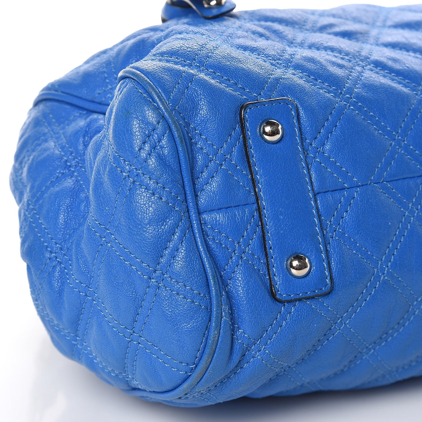 Calfskin Quilted Stam Bright Blue