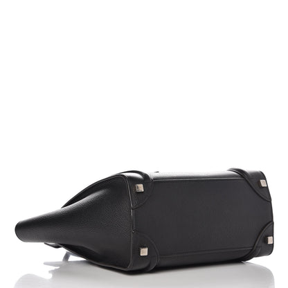 Celine Drummed Calfskin Micro Luggage Black 4 of 10