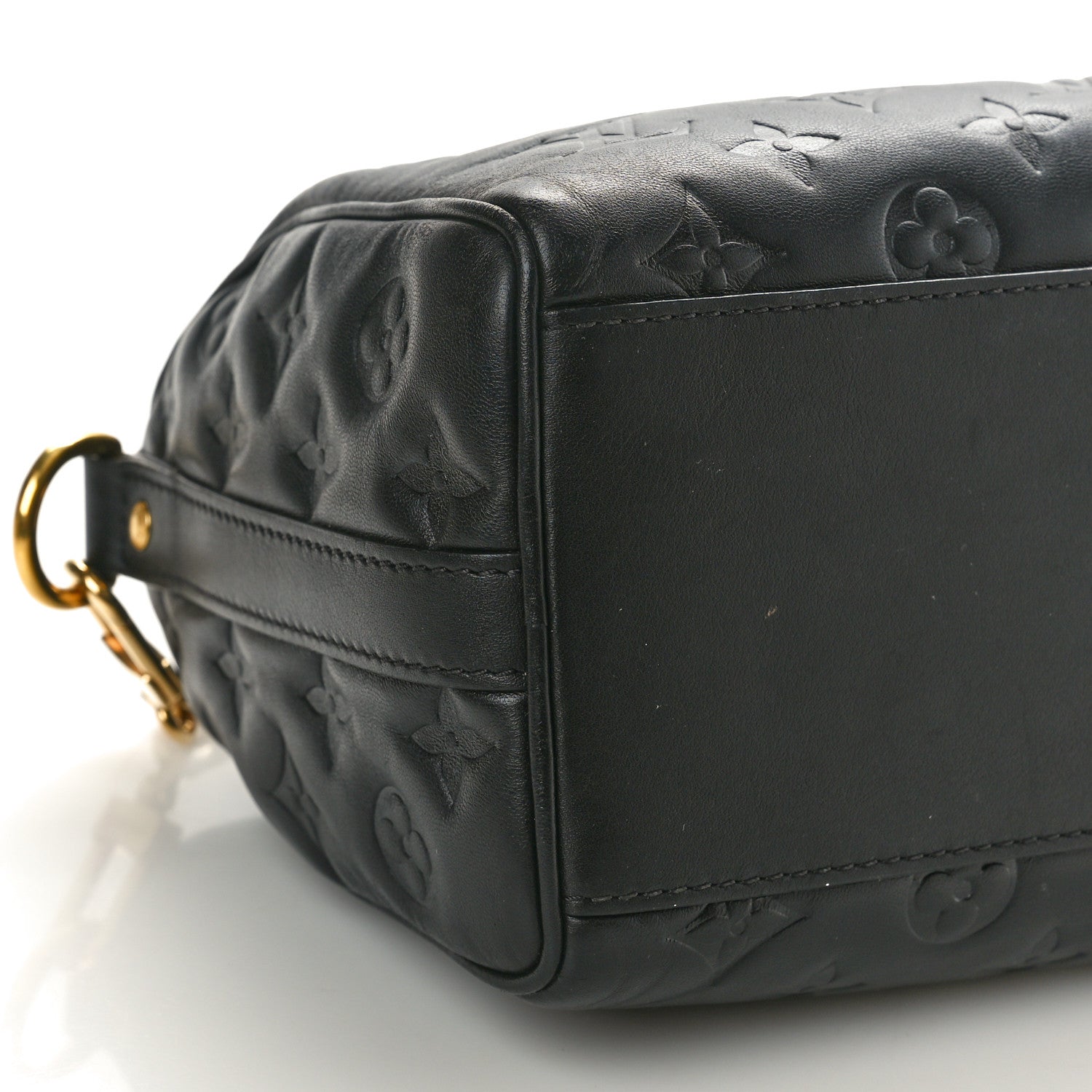 Louis Vuitton Lambskin Embossed Monogram Speedy 22 Bandouliere Black 8 of 12