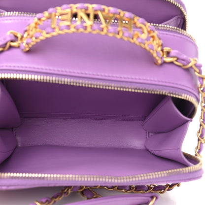 Chanel Lambskin Quilted Mini Pick Me Up Vanity Case Purple 6 of 11