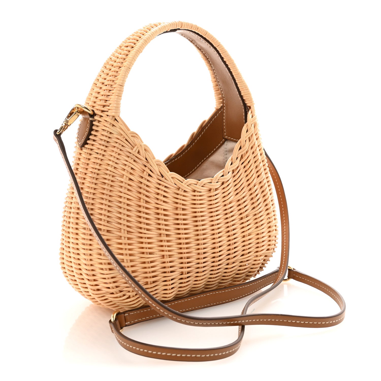 Miu Miu Wicker Wander Hobo Tan 3 of 10