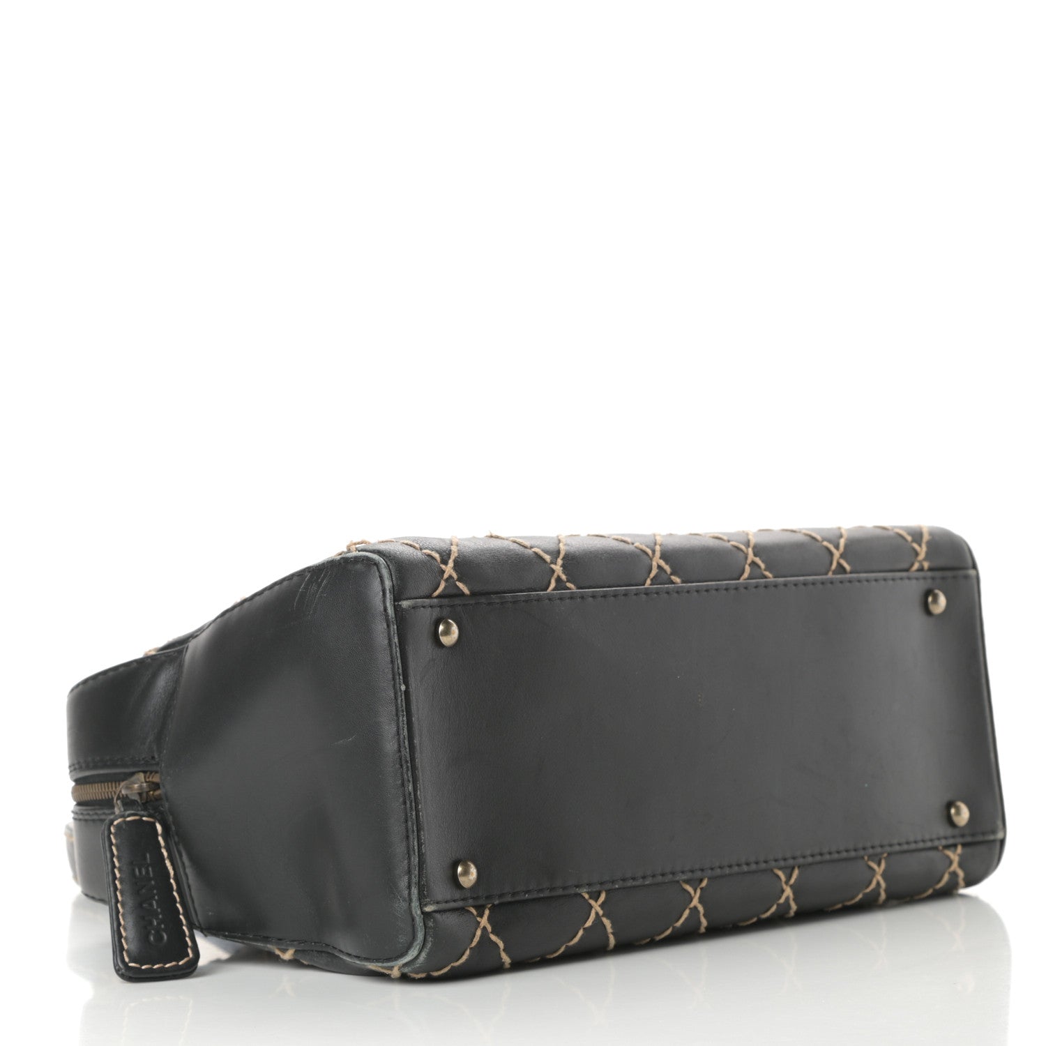 Chanel Calfskin Contrast Stitch Surpique Bowler Black 4 of 18