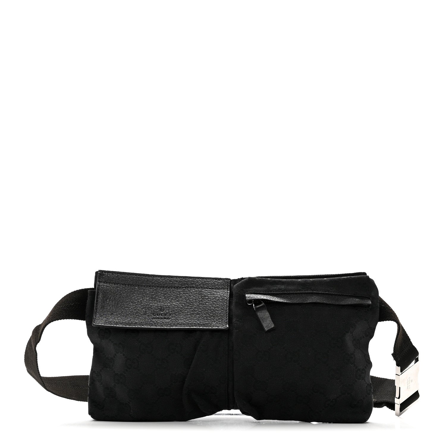 Gucci GG Monogram Double Pocket Belt Bag Black 1 of 10