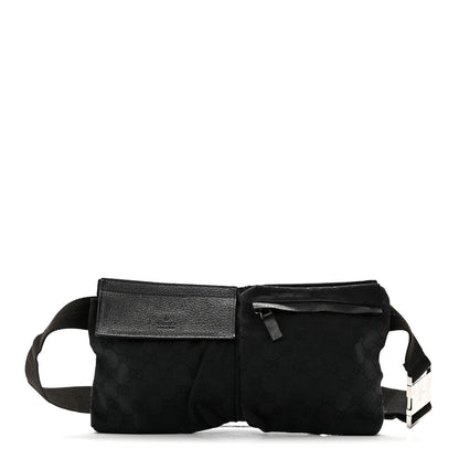 Gucci GG Monogram Double Pocket Belt Bag Black 1 of 10