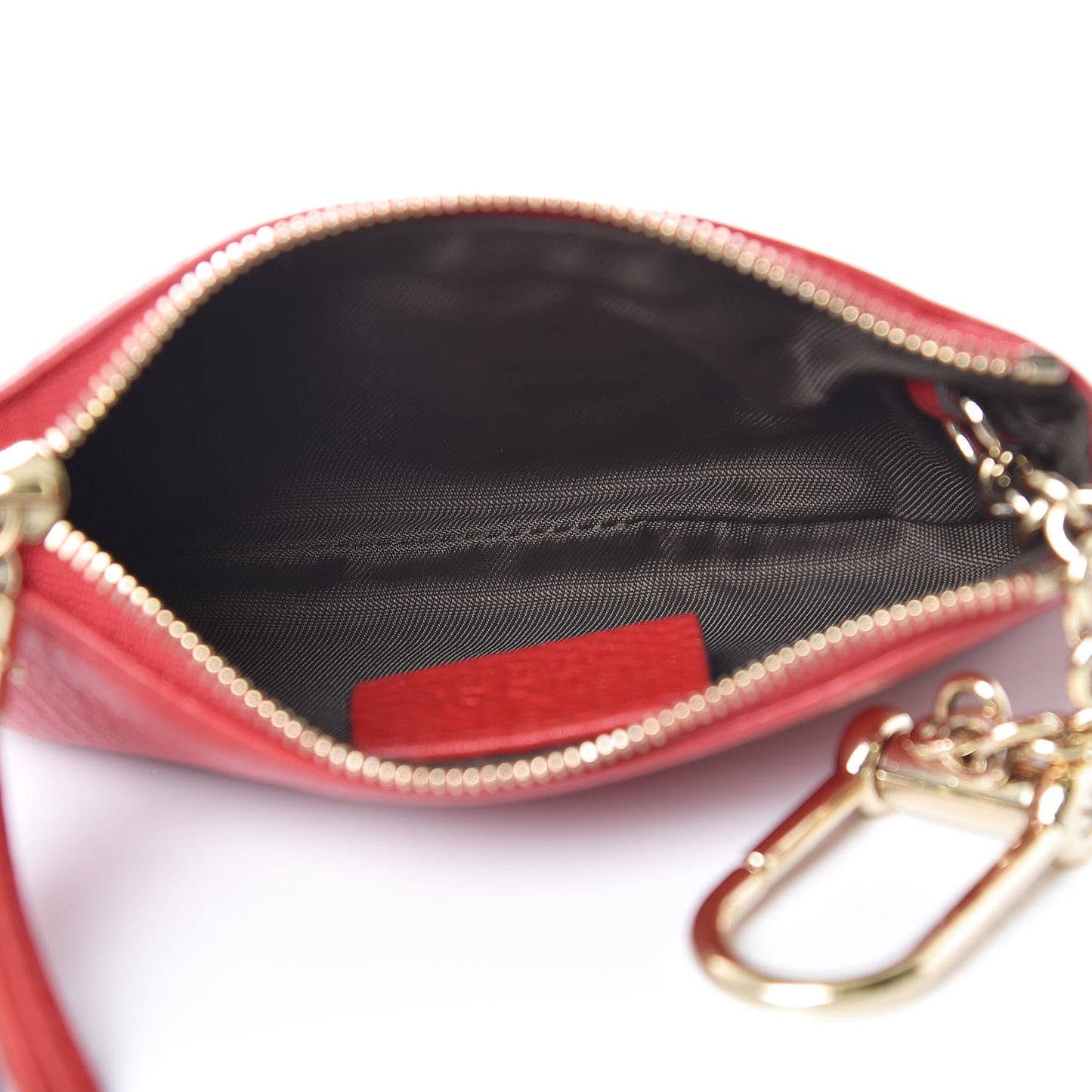 Pebbled Calfskin Soho Key Case Red