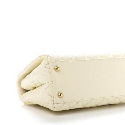 Chanel Caviar Quilted Small Coco Handle Flap White 8 of 11