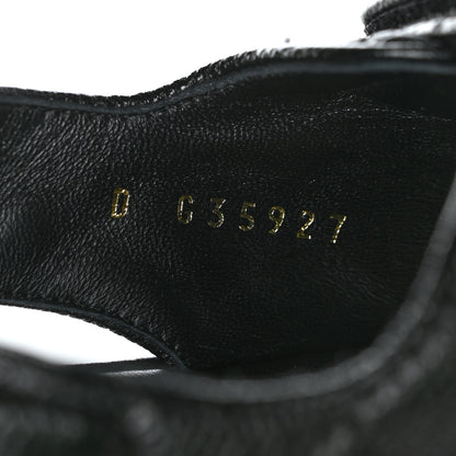 Chanel Grained Calfskin Velcro Dad Sandals 37.5 Black 6 of 9